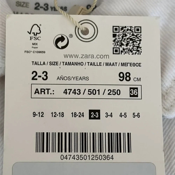 ZARA Kids | White | DENIM JACKET - Picture 4 of 6